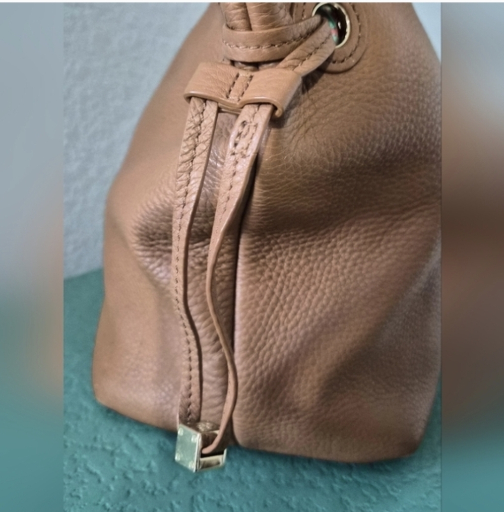 ​Tory Burch Royal Tan Pebbled Leather Marion East-West Tote Bag - Picture 9 of 14